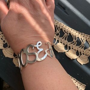 Rustic Cuff “Choose Joy” silver cuff